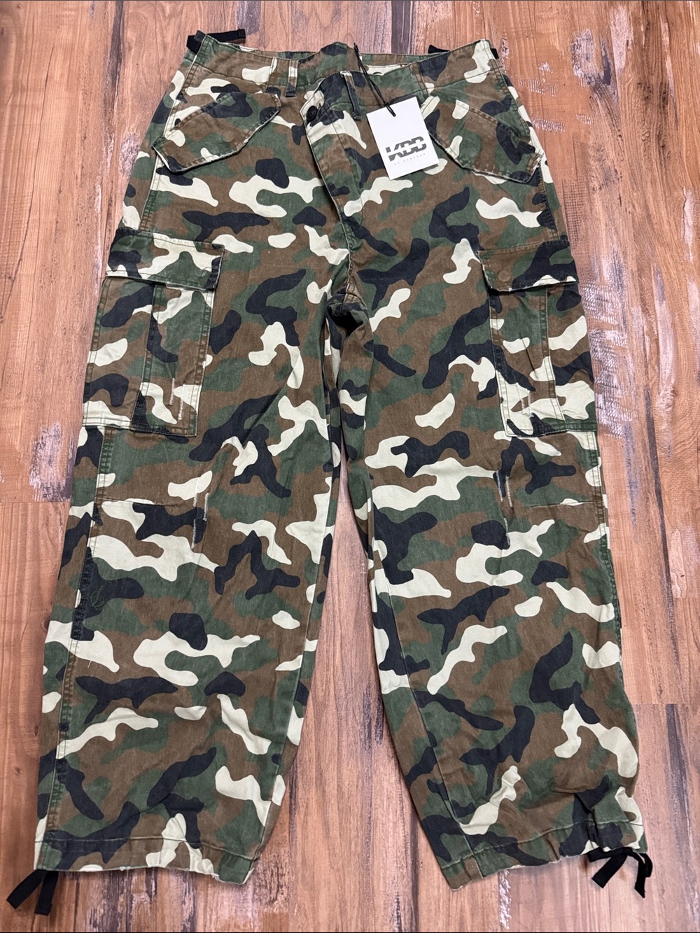 KBB Camo Cargo Pants - Green Woodland Print